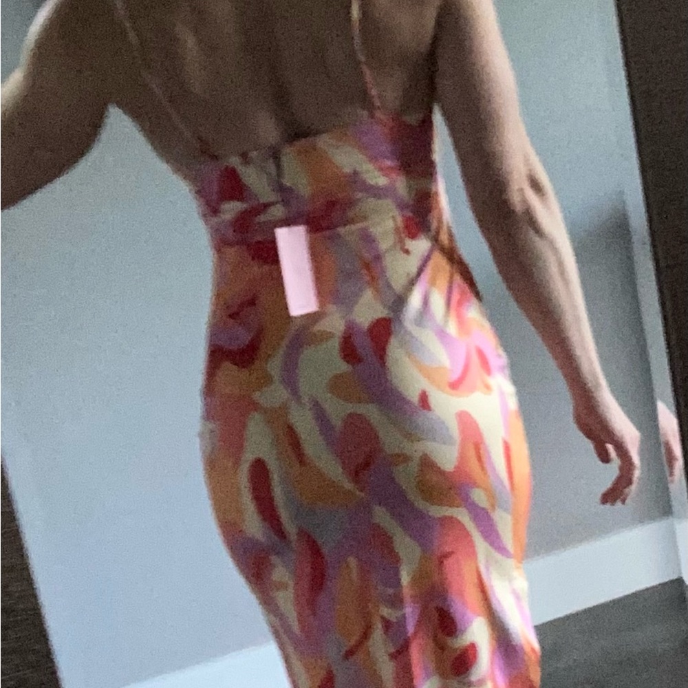 Hello Molly Pink and Orange MIDI Dress 👗 Size 6 - Picture 5 of 12